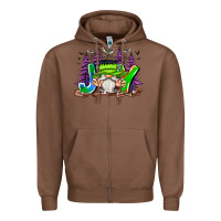 Chestnut Joy Halloween Gnome Zipper Hoodie - CowhideDigitalArt