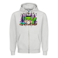 Dove Grey Joy Halloween Gnome Zipper Hoodie - CowhideDigitalArt
