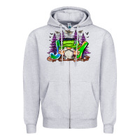 Heather Grey Joy Halloween Gnome Zipper Hoodie - CowhideDigitalArt