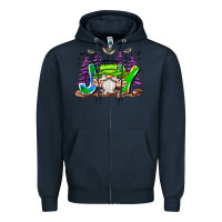 Navy Joy Halloween Gnome Zipper Hoodie - CowhideDigitalArt