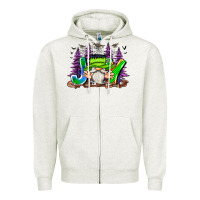 Oatmeal Heather Joy Halloween Gnome Zipper Hoodie - CowhideDigitalArt