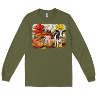 Army Green fall farm animals Long Sleeve Tee - CowGirlArtShop