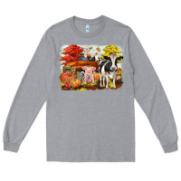 Heather Grey fall farm animals Long Sleeve Tee - CowGirlArtShop