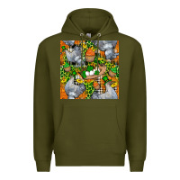 Army Green St. Patricks Chicken With Cupcake Leopard Premium Hoodie - FaDigitalArtStudio