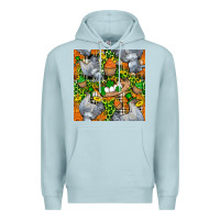 Blue Mist St. Patricks Chicken With Cupcake Leopard Premium Hoodie - FaDigitalArtStudio
