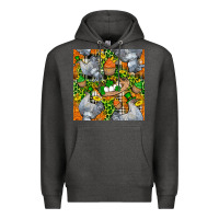 Charcoal Heather St. Patricks Chicken With Cupcake Leopard Premium Hoodie - FaDigitalArtStudio