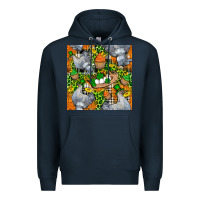 Navy St. Patricks Chicken With Cupcake Leopard Premium Hoodie - FaDigitalArtStudio