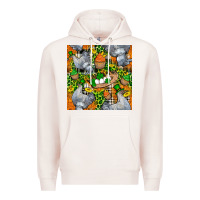 Pale Pink St. Patricks Chicken With Cupcake Leopard Premium Hoodie - FaDigitalArtStudio