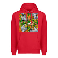 Red St. Patricks Chicken With Cupcake Leopard Premium Hoodie - FaDigitalArtStudio