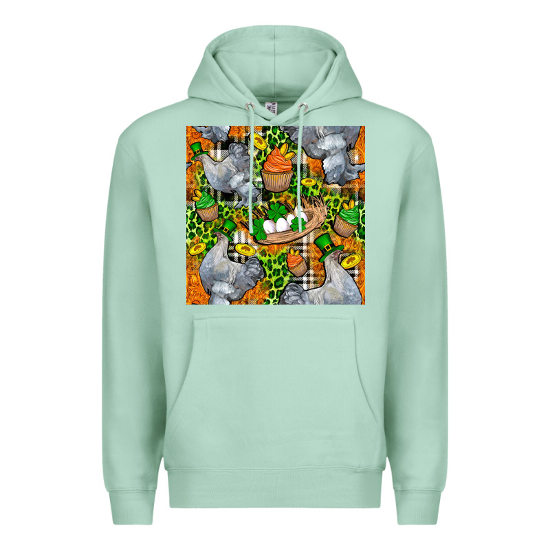 St. Patricks Chicken With Cupcake Leopard Premium Hoodie by FaDigitalArtStudio | Teevron