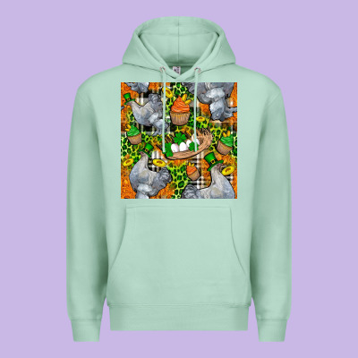 St. Patricks Chicken With Cupcake Leopard Premium Hoodie Designed By Fadigitalartstudio