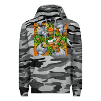 Slate Camo St. Patricks Chicken With Cupcake Leopard Premium Hoodie - FaDigitalArtStudio