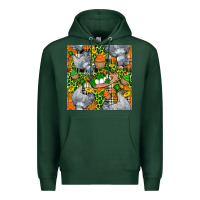 Sports Green St. Patricks Chicken With Cupcake Leopard Premium Hoodie - FaDigitalArtStudio