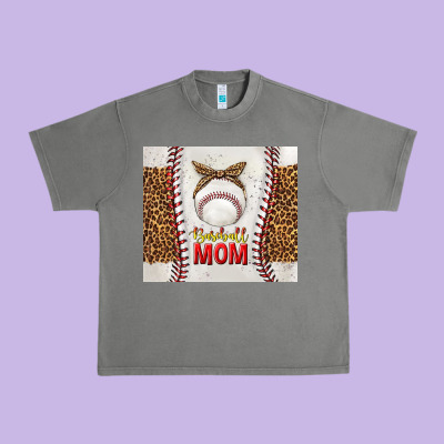 Baseball Mom With Leopard Tumbler Tbs Urban Heavy Tee Designed By Tumblerdesignbyshophia