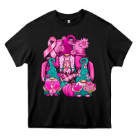 Black Breast Cancer Gnomies Truck Heavy Core Tee - BundleAndBundleShop