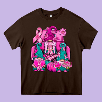 Breast Cancer Gnomies Truck Heavy Core Tee Designed By Bundleandbundleshop
