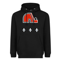 Black vintage quebec hockey   retro nordiques Heavyweight Hoodie - lanVoArt