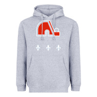 Heather Grey vintage quebec hockey   retro nordiques Heavyweight Hoodie - lanVoArt
