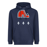 Navy vintage quebec hockey   retro nordiques Heavyweight Hoodie - lanVoArt
