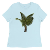 Baby Blue palm tree Ladies Tee - LillyAllenDesigns