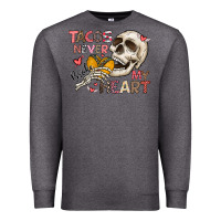 Charcoal Heather Tacos Never Broke My Heart Premium Sweatshirt - CowhideDigitalArt