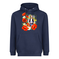 Navy dorothy poppies Heavyweight Hoodie - lanVoArt