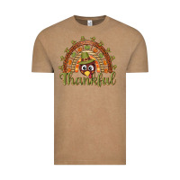 Vintage Coffee Turkey rainbow thankful thanksgiving Vintage Tee - NancyCooperArtShop