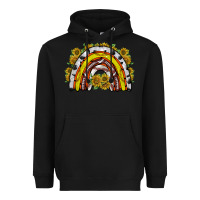 Black sunflower sports rainbow Heavyweight Hoodie - RacoonDesign