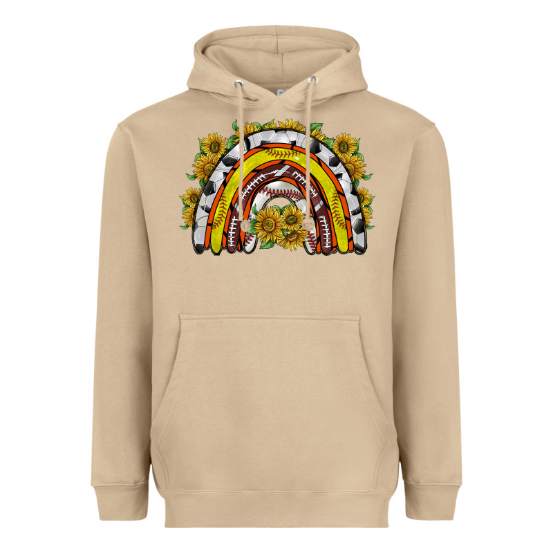 Sunflower Sports Rainbow Heavyweight Hoodie by RacoonDesign | Teevron