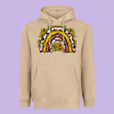 Sunflower Sports Rainbow Heavyweight Hoodie Designed By Racoondesign