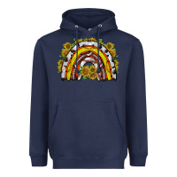 Navy sunflower sports rainbow Heavyweight Hoodie - RacoonDesign