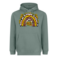 Sage sunflower sports rainbow Heavyweight Hoodie - RacoonDesign