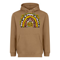 Toasted Coconut sunflower sports rainbow Heavyweight Hoodie - RacoonDesign
