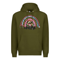 Army Green western nurse rainbow Premium Hoodie - RanaPortraitStore
