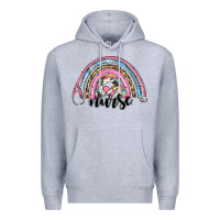 Heather Grey western nurse rainbow Premium Hoodie - RanaPortraitStore