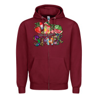 Burgundy Sweet Sweet Summer Zipper Hoodie - CowhideDigitalArt