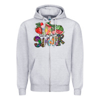 Heather Grey Sweet Sweet Summer Zipper Hoodie - CowhideDigitalArt