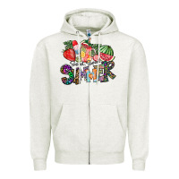 Oatmeal Heather Sweet Sweet Summer Zipper Hoodie - CowhideDigitalArt