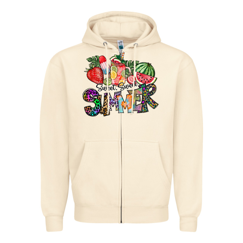 Sweet Sweet Summer Zipper Hoodie by CowhideDigitalArt | Teevron
