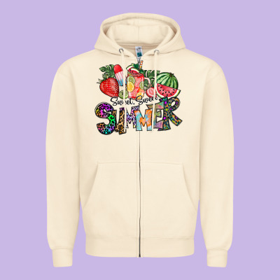 Sweet Sweet Summer Zipper Hoodie Designed By Cowhidedigitalart