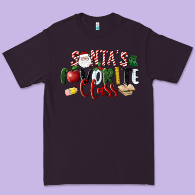 Santa's Favorite Class Christmas Premium Tee Designed By Lillyallendesigns