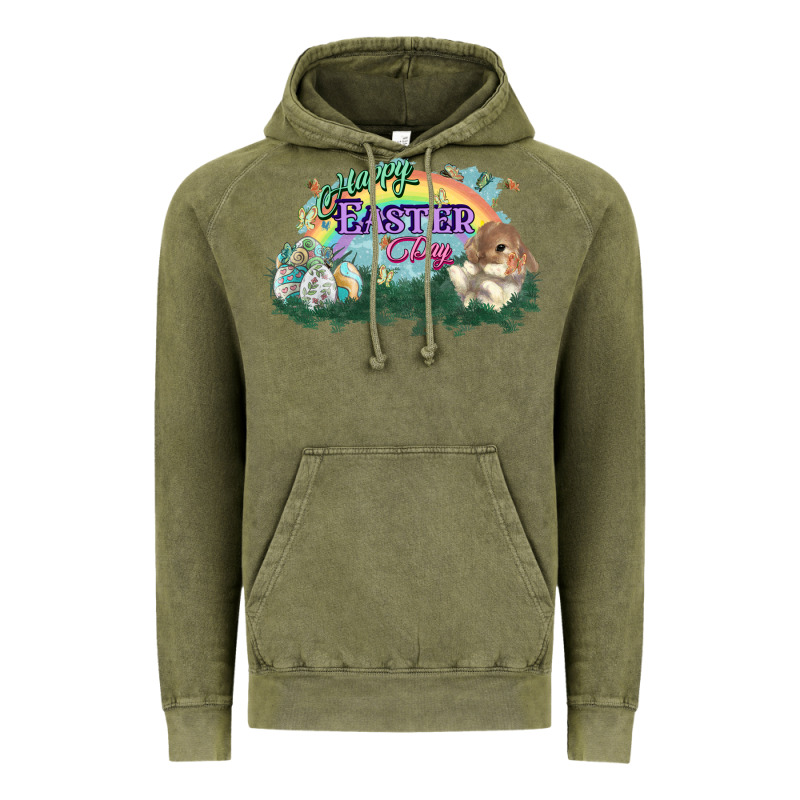 Happy Easter Day Rainbow Vintage Hoodie by HowdyJamesFarm | Teevron
