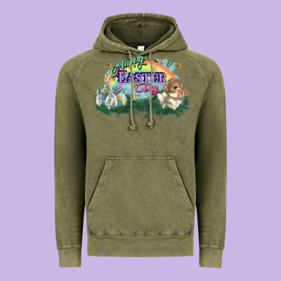 Happy Easter Day Rainbow Vintage Hoodie Designed By Howdyjamesfarm