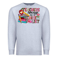 Heather Grey Teachers Always Make The Nice List Premium Sweatshirt - CowhideDigitalArt