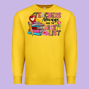 Teachers Always Make The Nice List Premium Sweatshirt Designed By Cowhidedigitalart