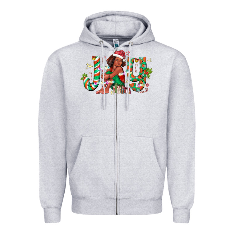 Joy Girl Black Zipper Hoodie by CowhideDigitalArt | Teevron