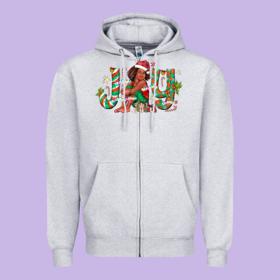 Joy Girl Black Zipper Hoodie Designed By Cowhidedigitalart