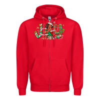 Red Joy Girl Black Zipper Hoodie - CowhideDigitalArt