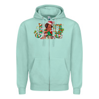 Seafoam Joy Girl Black Zipper Hoodie - CowhideDigitalArt