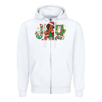White Joy Girl Black Zipper Hoodie - CowhideDigitalArt
